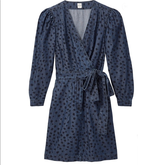 ⭐️NEW Rebecca Taylor LA VIE LE Faune Denim Wrap Dress Size Small Cotton - Picture 4 of 11
